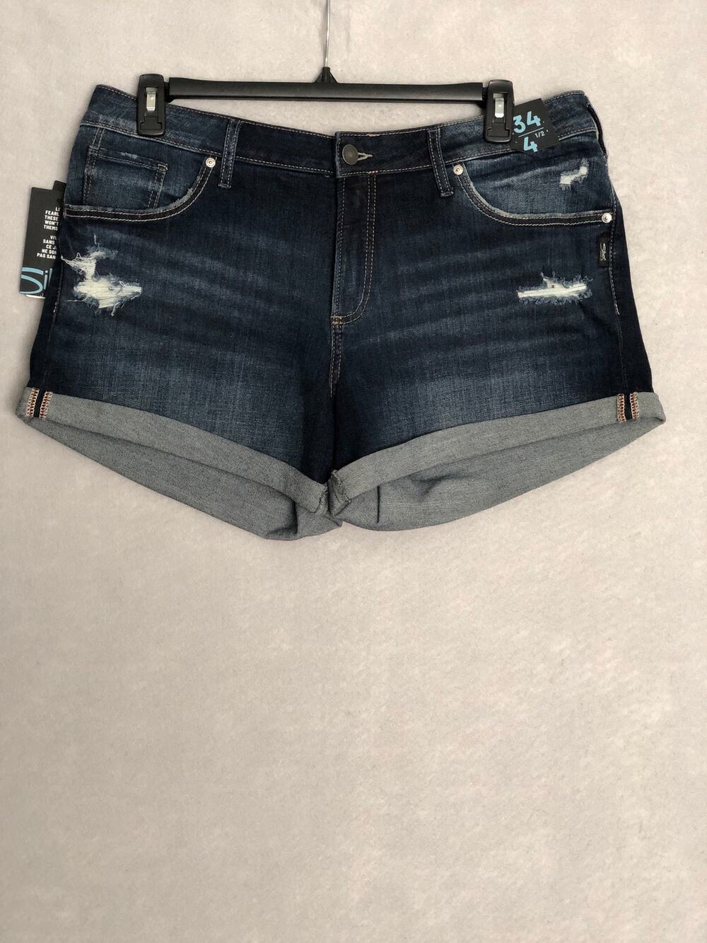 Silver Jeans Co. Boyfriend Shorts in Indigo Women's Size 34 NEW